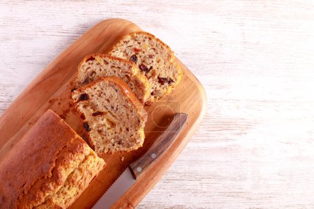 Photo for Cranberry and nut sweet bread, sliced - Royalty Free Image