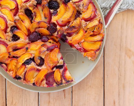 Photo for Fruit and berry whole wheat cake - Royalty Free Image