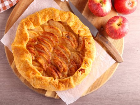 Photo for Apple and cinnamon puff pastry cake - Royalty Free Image