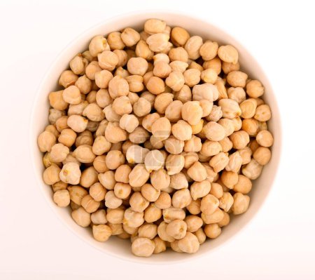 Photo for Raw chickpea over white background - Royalty Free Image