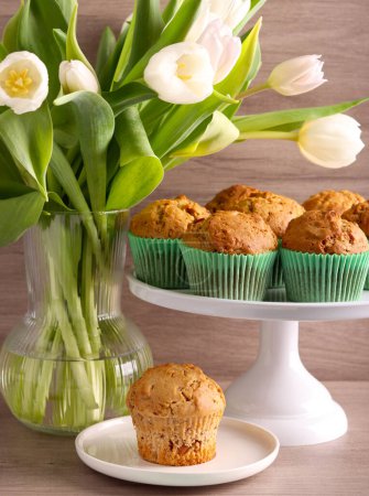 Photo for Healthy homemade fresh muesli muffins - Royalty Free Image