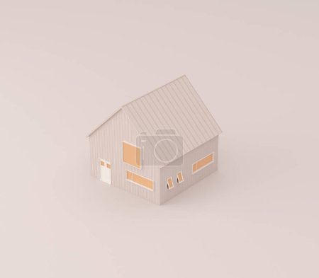 Téléchargez les photos : Home isometric in minimal style.3d rendering - en image libre de droit