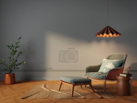 Photo for Lazy armchair in the room with sun light.3d rendering - Royalty Free Image