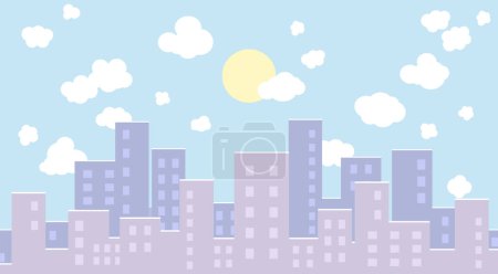 Ilustración de Concept from the background of the city in flat style for printing and decoration. Vector clipart. - Imagen libre de derechos
