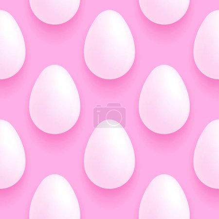 Ilustración de Pattern of Easter eggs on a pink background in a realistic style for printing and design.Vector clipart. - Imagen libre de derechos