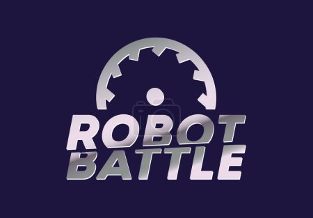 Ilustración de Logo for the battle of robots with a metallic effect. Vector illustration - Imagen libre de derechos