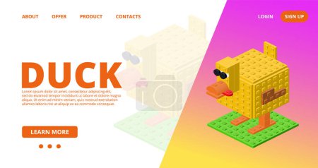 Illustration for Web template with a duck. Vector illustration - Royalty Free Image