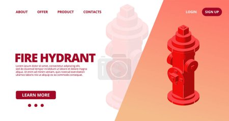 Illustration for Web template with a fire hydrant. Vector illustration - Royalty Free Image