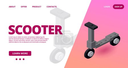 Illustration for Web template with a Kick scooter. Vector illustration - Royalty Free Image