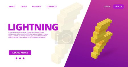 Illustration for Web template with a lightning. Vector illustration - Royalty Free Image