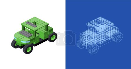 Illustration for Military SUV project for print and decoration. Vector - Royalty Free Image