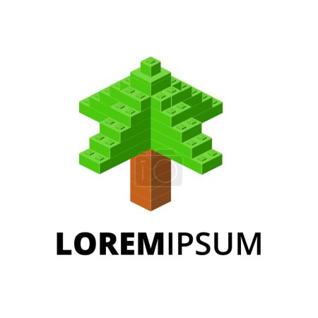 Logo avec arbre pour l'impression et le design. Vecteur