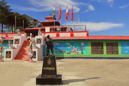 Photo for Jaswant garh war memorial in the honour of Rifleman Jaswant Singh Rawat, now it is a popular tourist destination of tawang in arunachal pradesh, north east india - Royalty Free Image