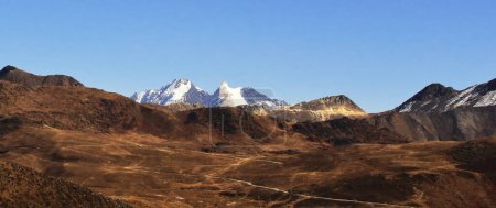 Photo for Panoramic view of beautiful himalaya mountains, remote countryside area of tawang district in arunachal pradesh, north east india - Royalty Free Image