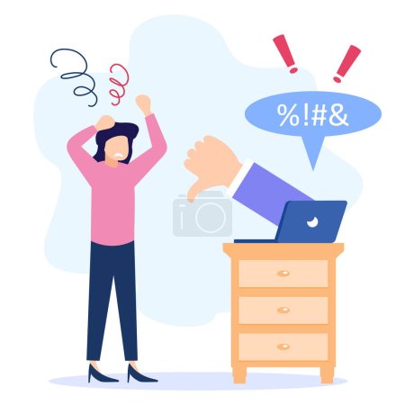 Flat style vector illustration Bullying, assault and intimidation concept. The problem of social violence. Verbal or physical harassment at school or work. Physical damage to the victims.