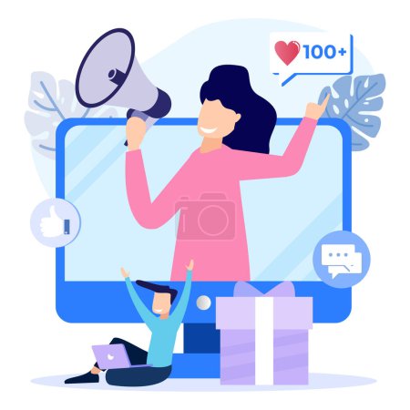 Referral program exclusive design inspiration flat style vector illustration. promotions and rewards for loyalty