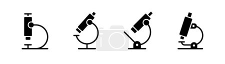 Illustration for Microscope icon in glyph. Lab microscope icons set. Laboratory tool in glyph. Black microscope icon. Stock vector illustration - Royalty Free Image