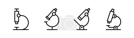 Illustration for Microscope icon in line. Lab microscope icons set. Laboratory tool. Outline microscope icon. Stock vector illustration - Royalty Free Image