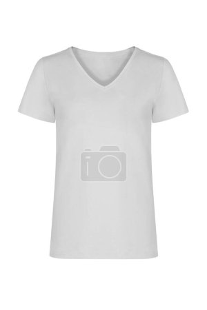 Photo for Realistic ghost mannequin photography unisex t shirt front and back mockup isolated on white background - Royalty Free Image