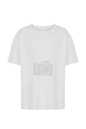 Téléchargez les photos : Mannequin fantôme réaliste photographie unisexe t-shirt devant et dos maquette isolé sur fond blanc - en image libre de droit