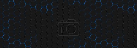 Photo for Dark blue vector background with hexagons. abstract illustration with colorful hexagonal shapes. modern template for your landing page - Royalty Free Image