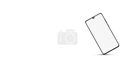 Foto de Smartphone con pantalla en blanco aislado sobre fondo blanco - Imagen libre de derechos