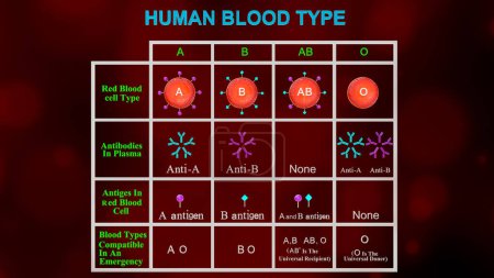 Foto de Tipos de sangre humana.3d ilustración - Imagen libre de derechos