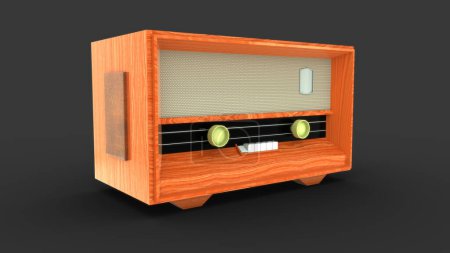 Téléchargez les photos : Illustration en 3D de vieilles radios - en image libre de droit