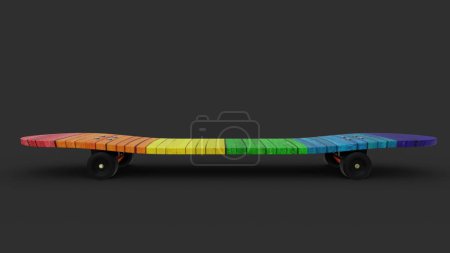Téléchargez les photos : Illustration en 3D de skateboard coloré - en image libre de droit