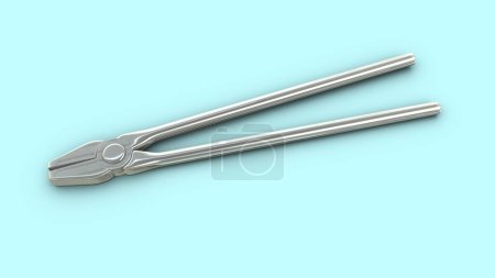 Photo for 3d rendered illustration of Bloom forge fire tong - Royalty Free Image