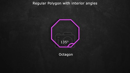 Foto de 3d ilustración renderizada de polígono regular con ángulos interiores. Octágono - Imagen libre de derechos
