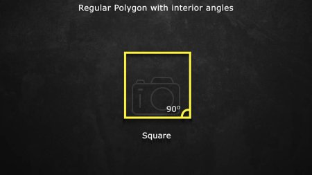 Photo for 3d rendered illustration of Regular Polygon with interior angles, Square - Royalty Free Image