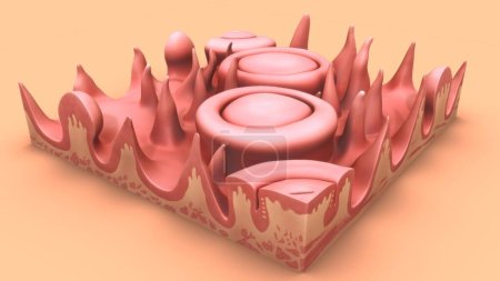 Photo for 3d Illustration of Vallate Papillae in tongue anatomy 3d rendered - Royalty Free Image