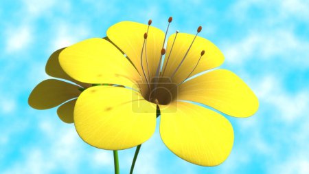 Photo for Xenogamy Flowers Self Pollination 3d illustration - Royalty Free Image