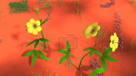 Photo for Xenogamy Flowers Self Pollination 3d illustration - Royalty Free Image