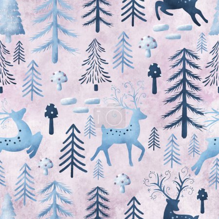 Photo for Winter and Christmas Themed Seamless Pattern - Royalty Free Image