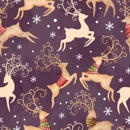 Photo for Winter and Christmas Themed Seamless Pattern - Royalty Free Image