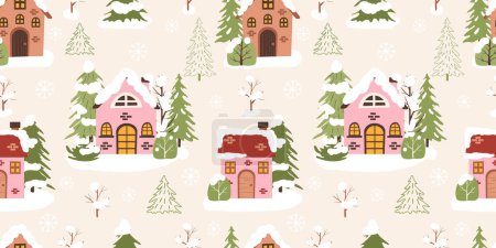 Ilustración de Patrón inconsútil temático de invierno y Navidad - Imagen libre de derechos