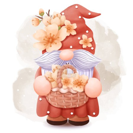 Téléchargez les illustrations : Illustration de Gnome de la fleur de cerisier - en licence libre de droit
