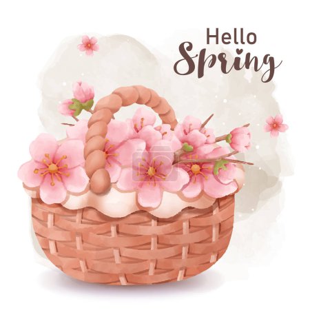 Ilustración de Primavera temática flor de cerezo fondo - Imagen libre de derechos