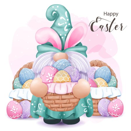 Cute Easter Gnome Illustration