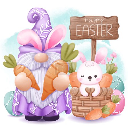 Cute Easter Gnome Illustration