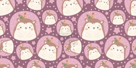 Illustration for Cute bohemian animals themed seamless pattern - Royalty Free Image