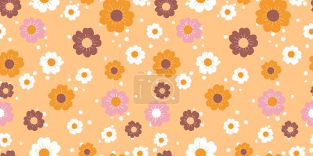 Téléchargez les illustrations : Charmant et beau motif de fleurs de printemps pour tissu, papier peint, et plus - en licence libre de droit