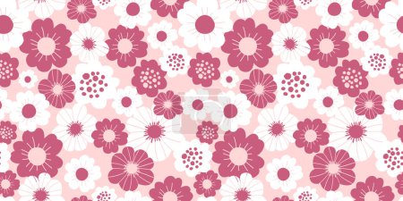 Téléchargez les illustrations : Charmant et beau motif de fleurs de printemps pour tissu, papier peint, et plus - en licence libre de droit