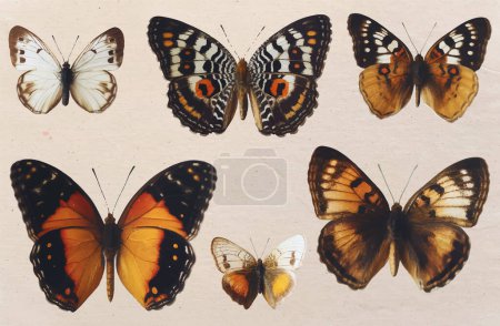 Illustration for Watercolor Cottage Core Butterflies - Royalty Free Image