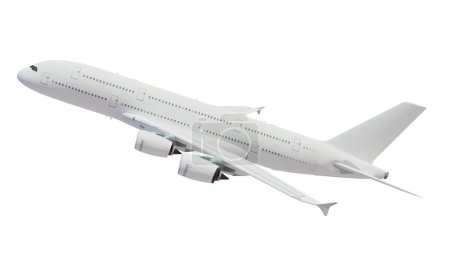 Large passenger airplane isolated on white background