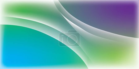 Téléchargez les photos : Résumé Bleu Violet Vert dégradé fond avec des vagues blanches transparentes Illustration vectorielle - en image libre de droit