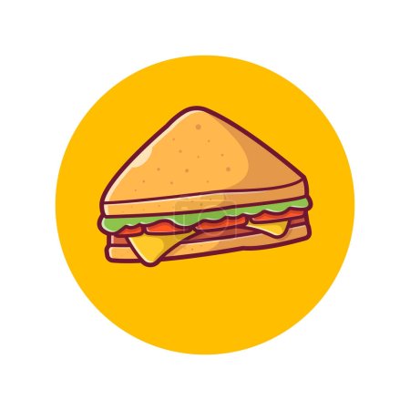 Téléchargez les illustrations : Illustration d'icône vectorielle de dessin animé sandwich. Icône d'objet alimentaire Concept Isolated Premium Vector. Style de dessin animé plat - en licence libre de droit