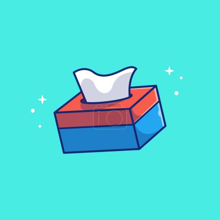 Illustration for Tissue Paper Box Cartoon Vector Icon Illustration. Healthcare Object Icon Concept Isolated Premium Vector. Flat Cartoon Style - Royalty Free Image